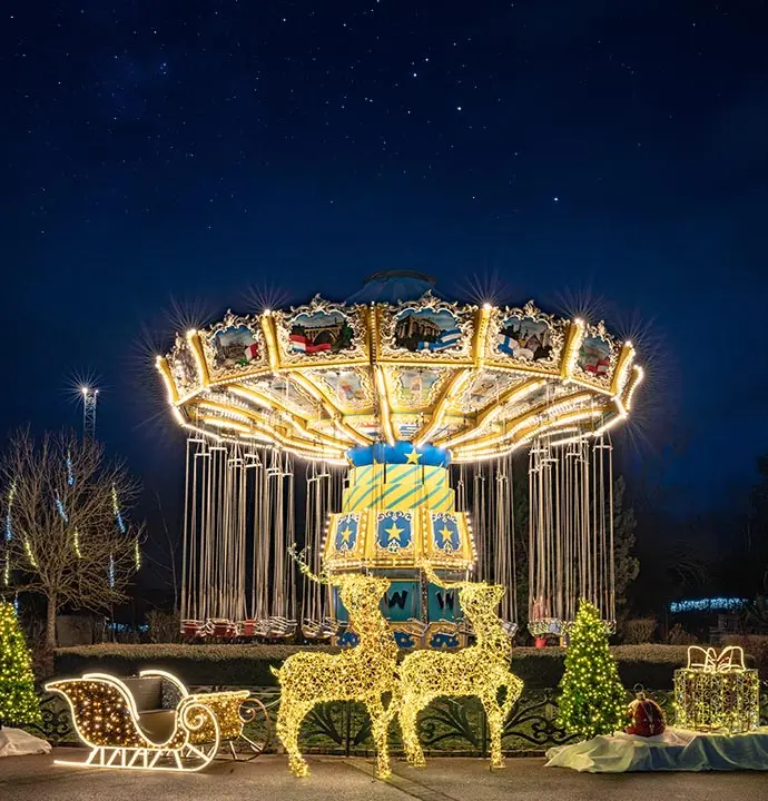 Illumination festive extérieure pour espace de loisirs et parcs